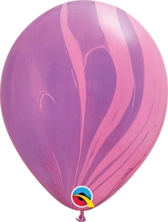 11"/28cm Balónek Qualatex mramor fialovo-růžový 1ks